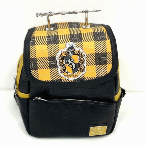 Harry Potter small Backpack Hufflepuff plaid Black Yellow Loungefly main image 5